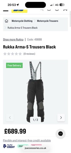 Rukka arma trousers 62 - s, eu